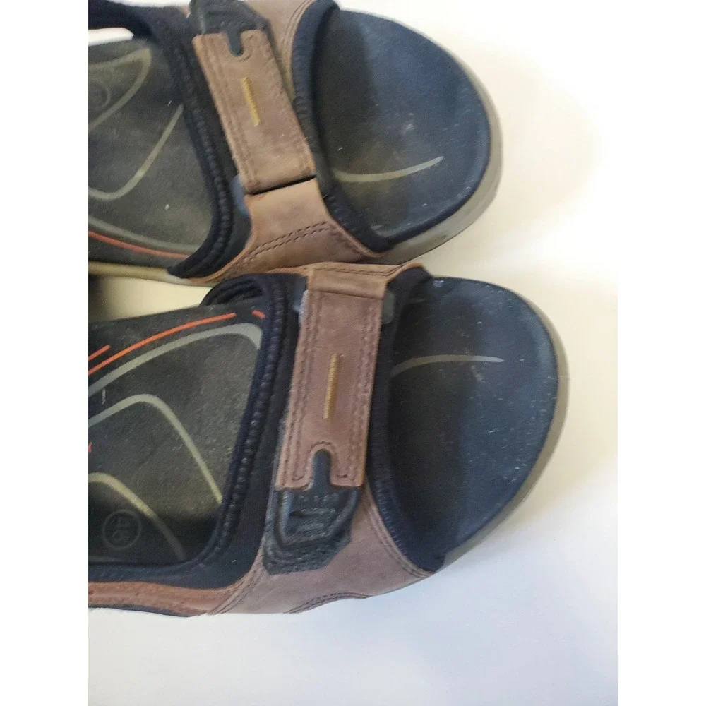 ECCO Yucatan sandals Men 48 US 14 EXPRESSO BROWN nubuck leather  Strap Walking